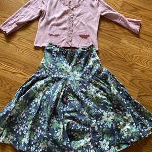 Monsoon skirt and beautiful sweater pink gray top